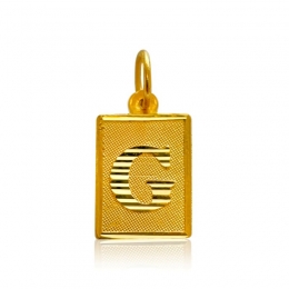 Contemporary Letter G pendant in 22K Yellow Gold